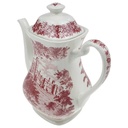 [100031] Kaffeekanne 1,25 L J & G Meakin England Haddon Hall Rot Historismus gebraucht - gut Bild 2