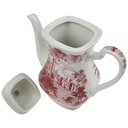 [100031] Kaffeekanne 1,25 L J & G Meakin England Haddon Hall Rot Historismus gebraucht - gut Bild 3