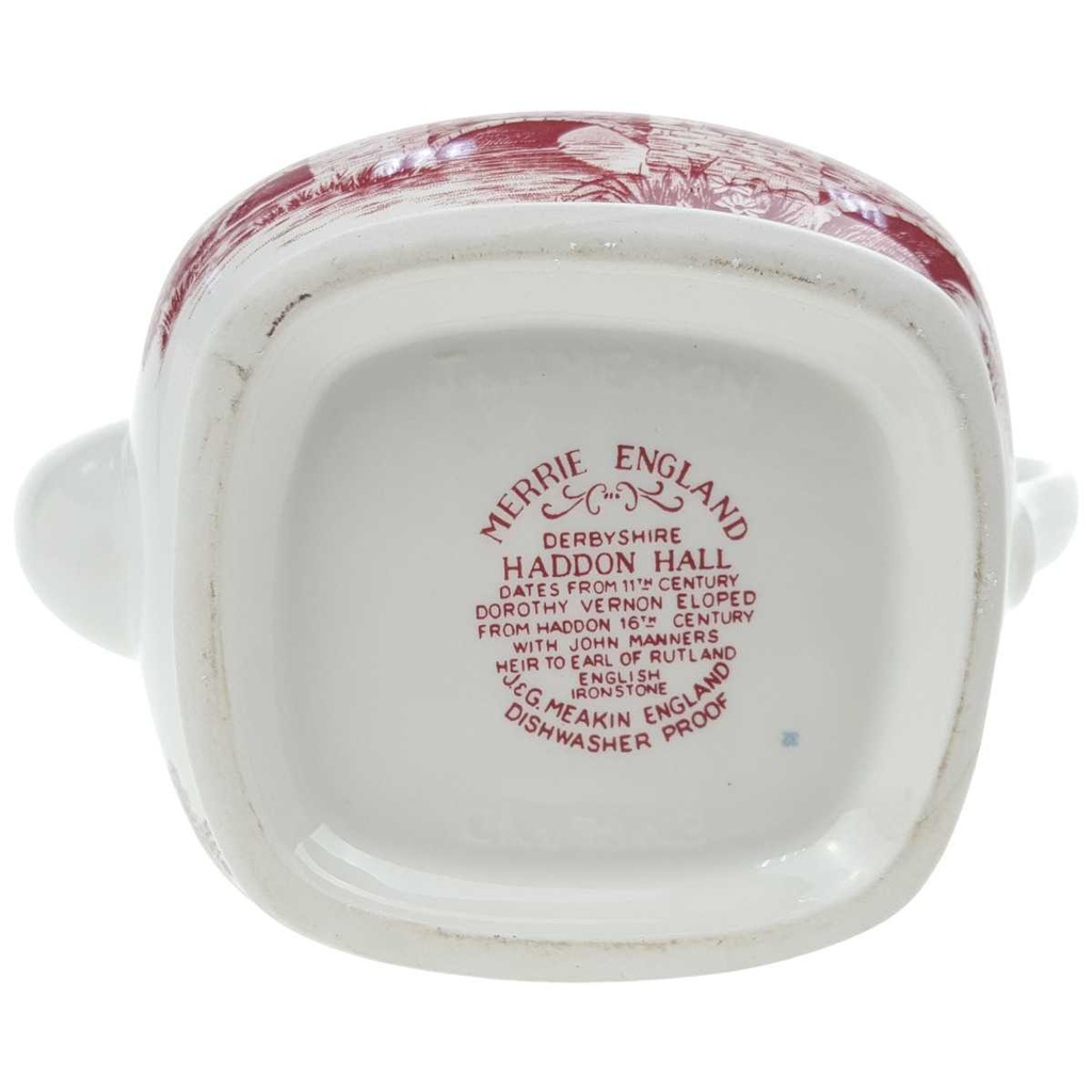 [100031] Kaffeekanne 1,25 L J & G Meakin England Haddon Hall Rot Historismus gebraucht - gut Bild 5