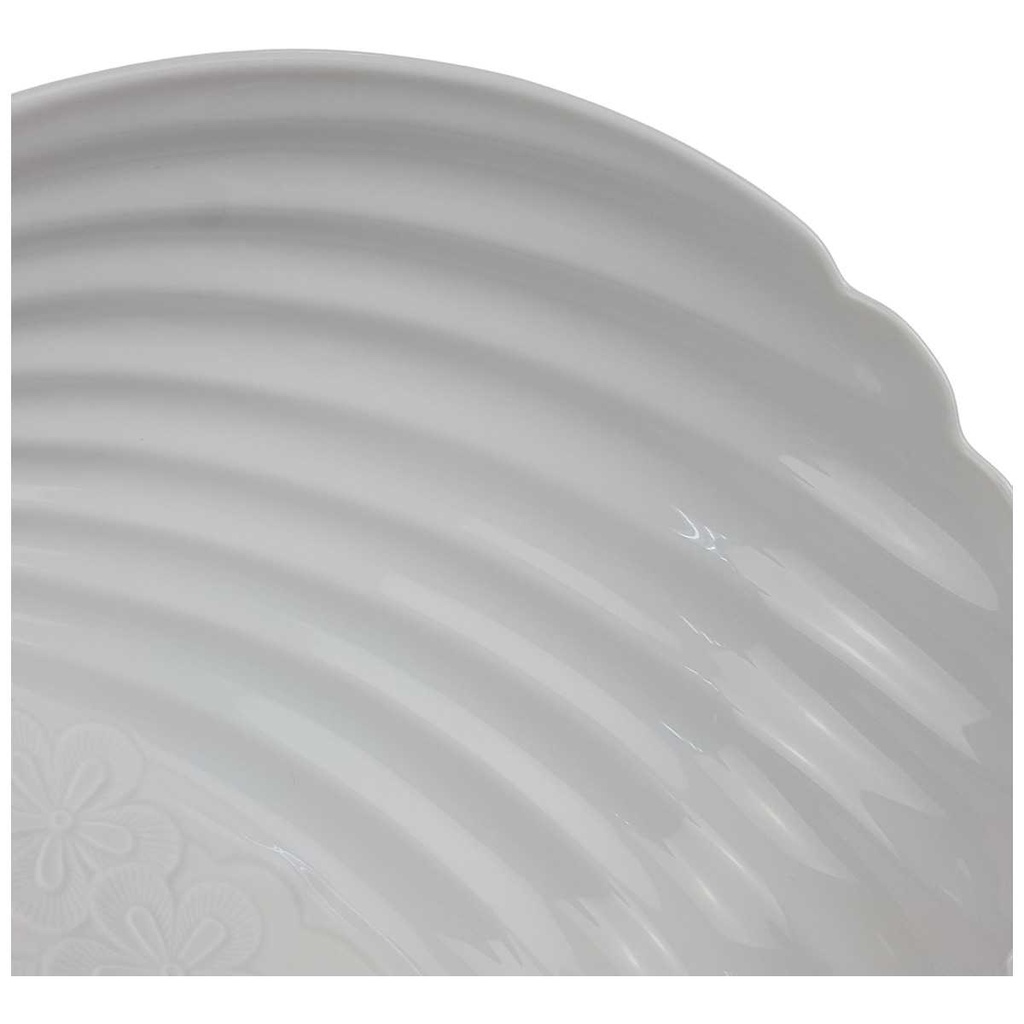 [100035] Schale AK Kaiser Relief Blumendekor Weiß M.Frey gebraucht - sehr gut Bild 3