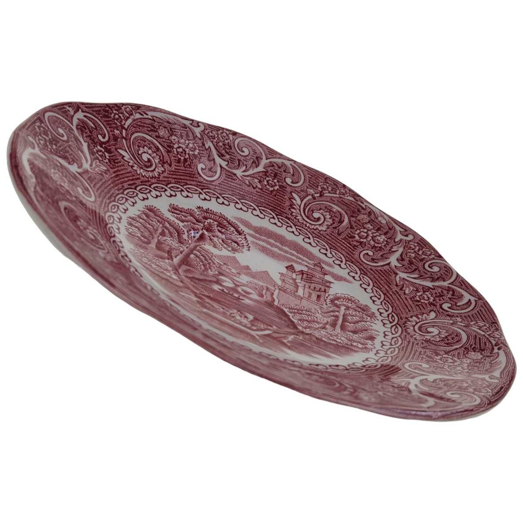 [100040] Untertasse für Kaffee 14,5 cm Enoch Wedgwood River Scene Rot gebraucht - gut Bild 2