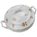 [100046] Ragoutterrine Servierschüssel Goldrand 1,5 L Seltmann Weiden Retro Blumendekor Kordelrand II. Wahl gebraucht - sehr gut Bild 2