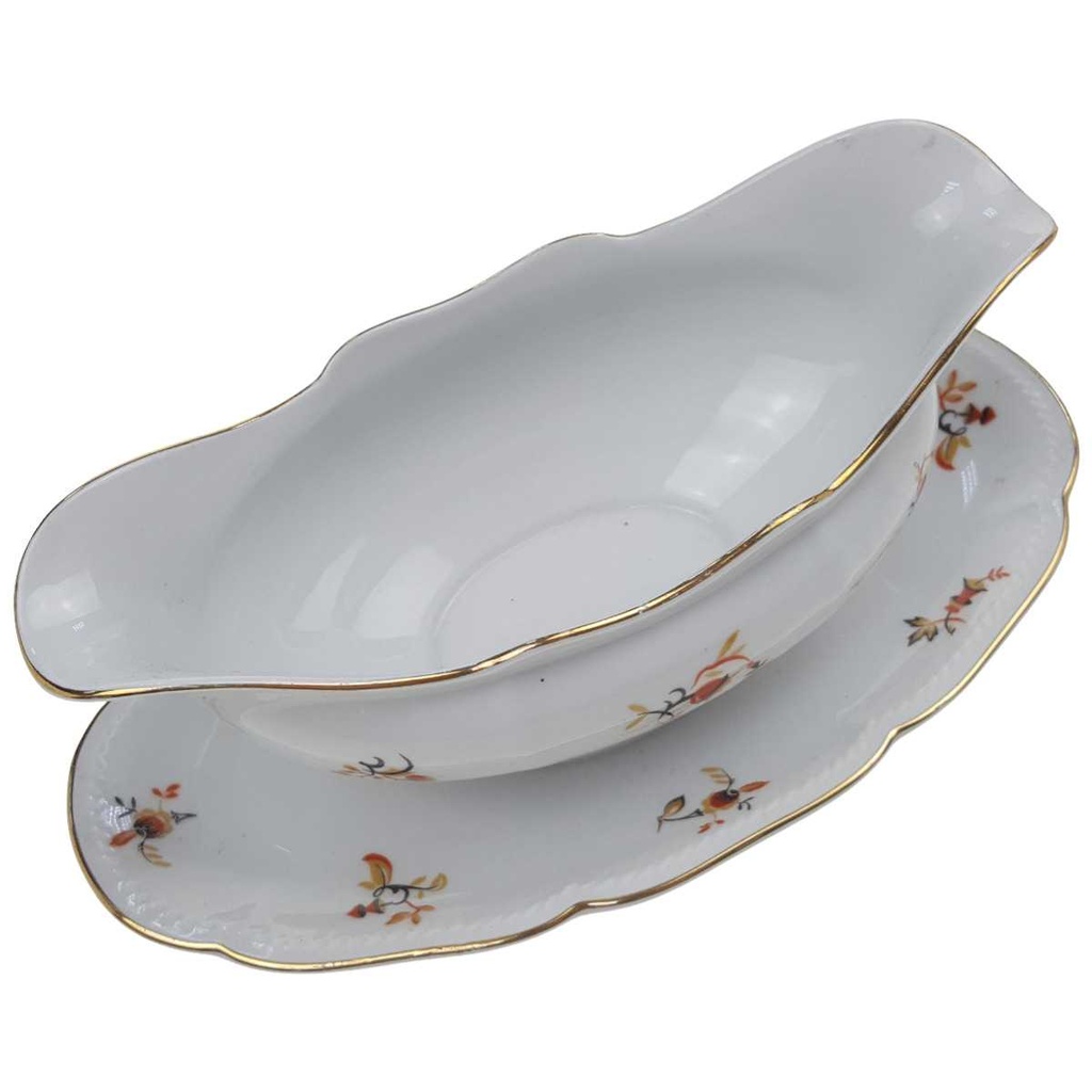 [100051] Sauciere Goldrand 1tlg Seltmann Weiden Retro Blumendekor Kordelrand II. Wahl gebraucht - sehr gut Bild 2