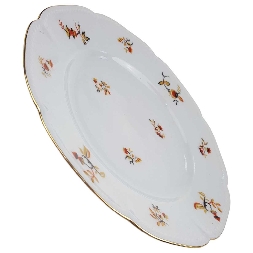 [100052] Speiseteller Goldrand 24,5 cm Seltmann Weiden Retro Blumendekor Kordelrand II. Wahl gebraucht - neuwertig Bild 2