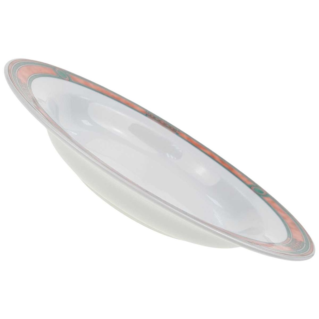 [100056] Suppenteller 22 cm Botticelli Design Grün Lachsrosa Dekor gebraucht - akzeptabel Bild 2