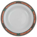 [100061] 6er Set Suppenteller Botticelli Design Grün Lachsrosa Dekor gebraucht - akzeptabel Bild 2
