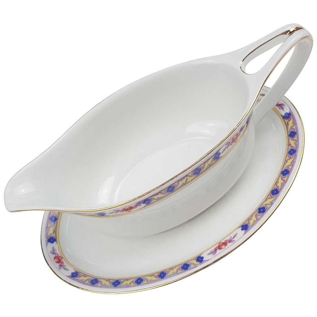[100066] Sauciere Goldrand 0,45 L Rosenthal Botticelli Bunte Blumenranke Bavaria Selb gebraucht - gut Bild 2