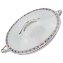[100067] Ragoutterrine Servierschüssel Goldrand 1,4 L Rosenthal Botticelli Bunte Blumenranke Bavaria Selb gebraucht - gut Bild 2