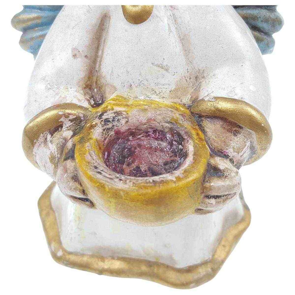 [100176] Kerzenhalter Figur Skulptur Thun Bozner Blau Goldene Flügel Engel gebraucht - akzeptabel Bild 2
