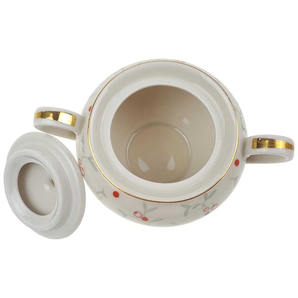 [100192] Zuckerdose Goldrand Golddekor 10 cm Neuerer elfenbein gebraucht - gut Bild 3