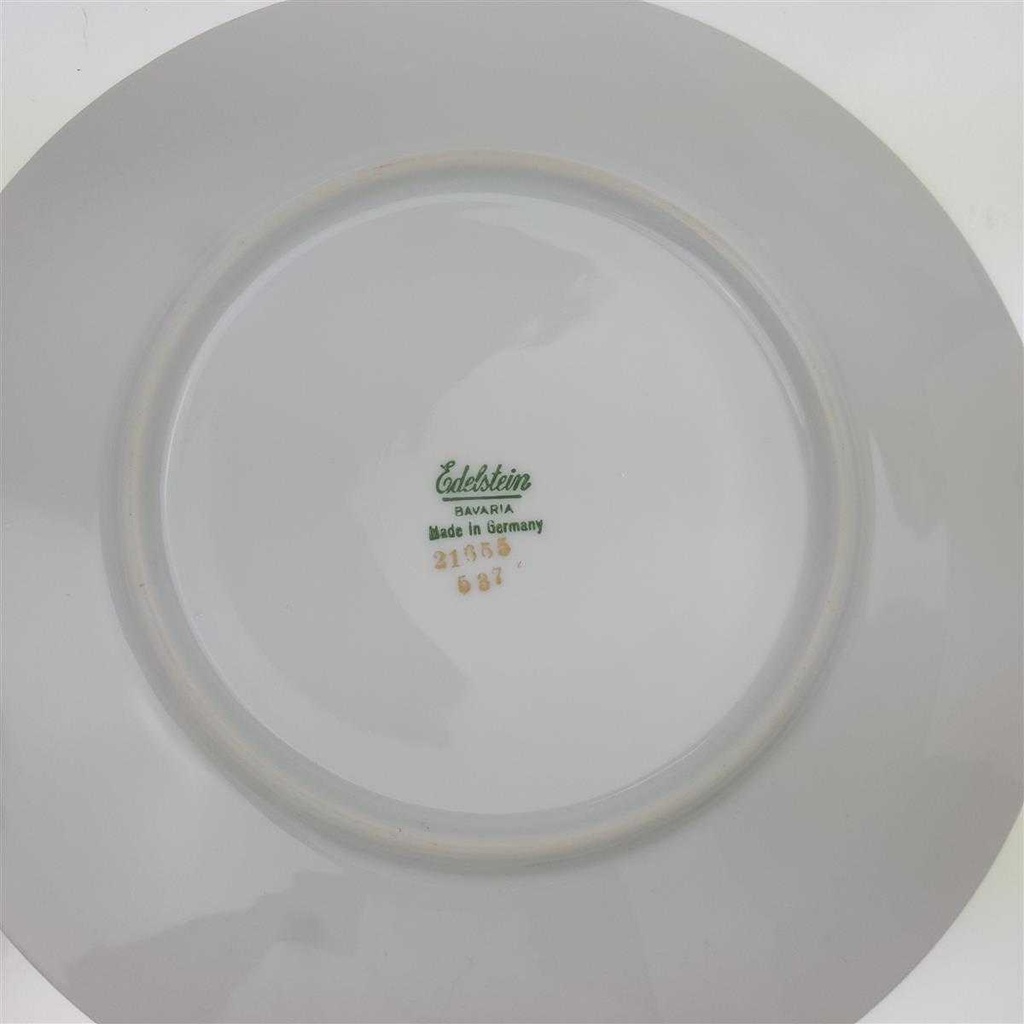 [100207] Kuchenteller Goldrand 19,8 cm Edelstein Bavaria Form 21655 Weiß gebraucht - gut Bild 3