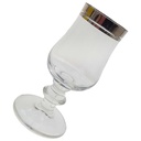 [100224] Schnapsglas auf Fuß H 9,5 cm Glas Platinrand Transparent Bild 2