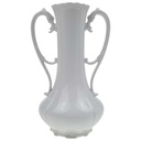 [100241] Henkelvase 22,5 cm Tirschenreuth Weiß gebraucht - gut Bild 2