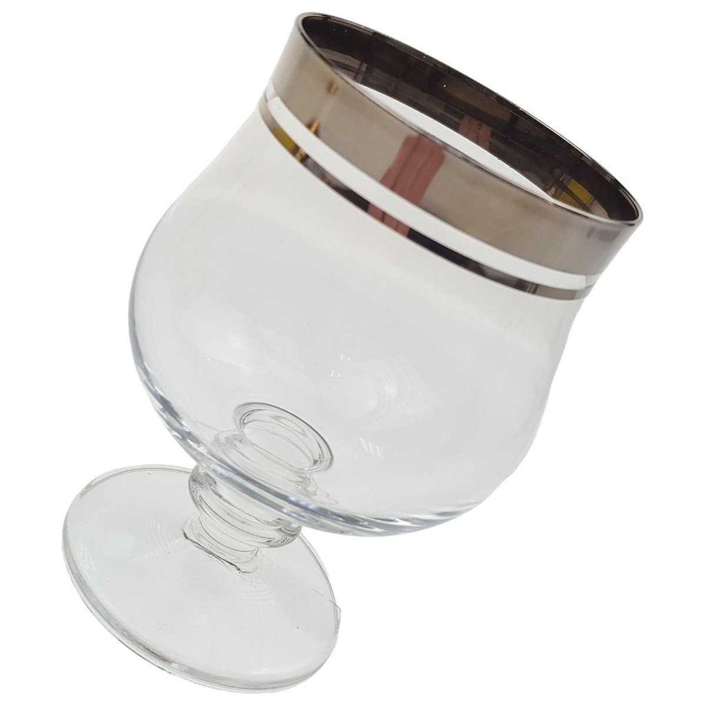 [100245] Cognacschwenker Cognacglas H 9,5 cm Glas Platinrand Bild 2