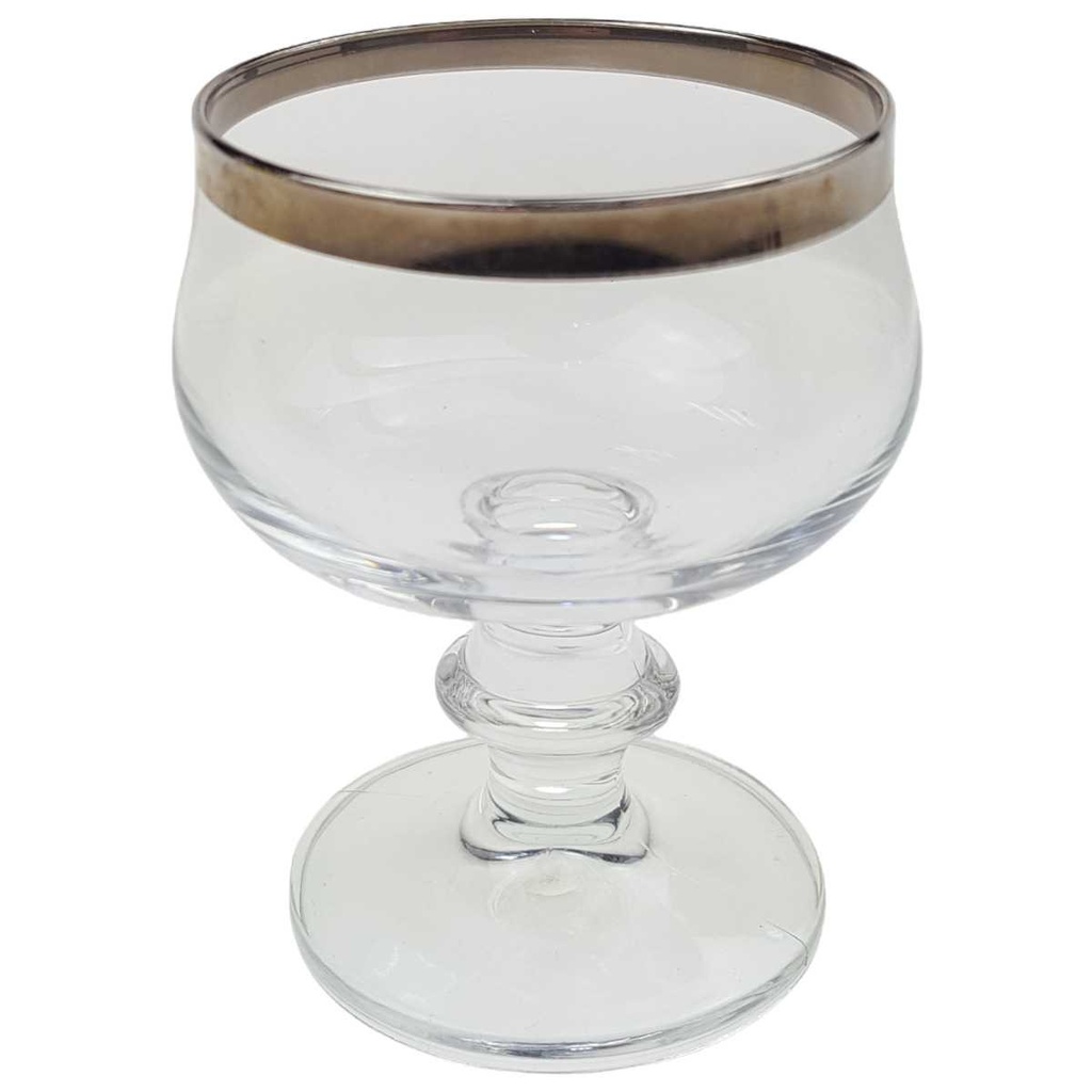 [100246] Likörschale H 7,5 cm Glas Platinrand Bild 2