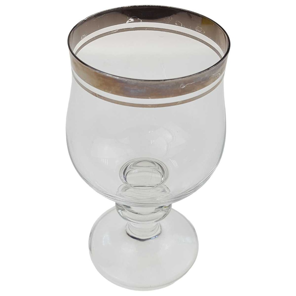 [100248] Weinglas H 12,5 cm Glas Platinrand Transparent Bild 2