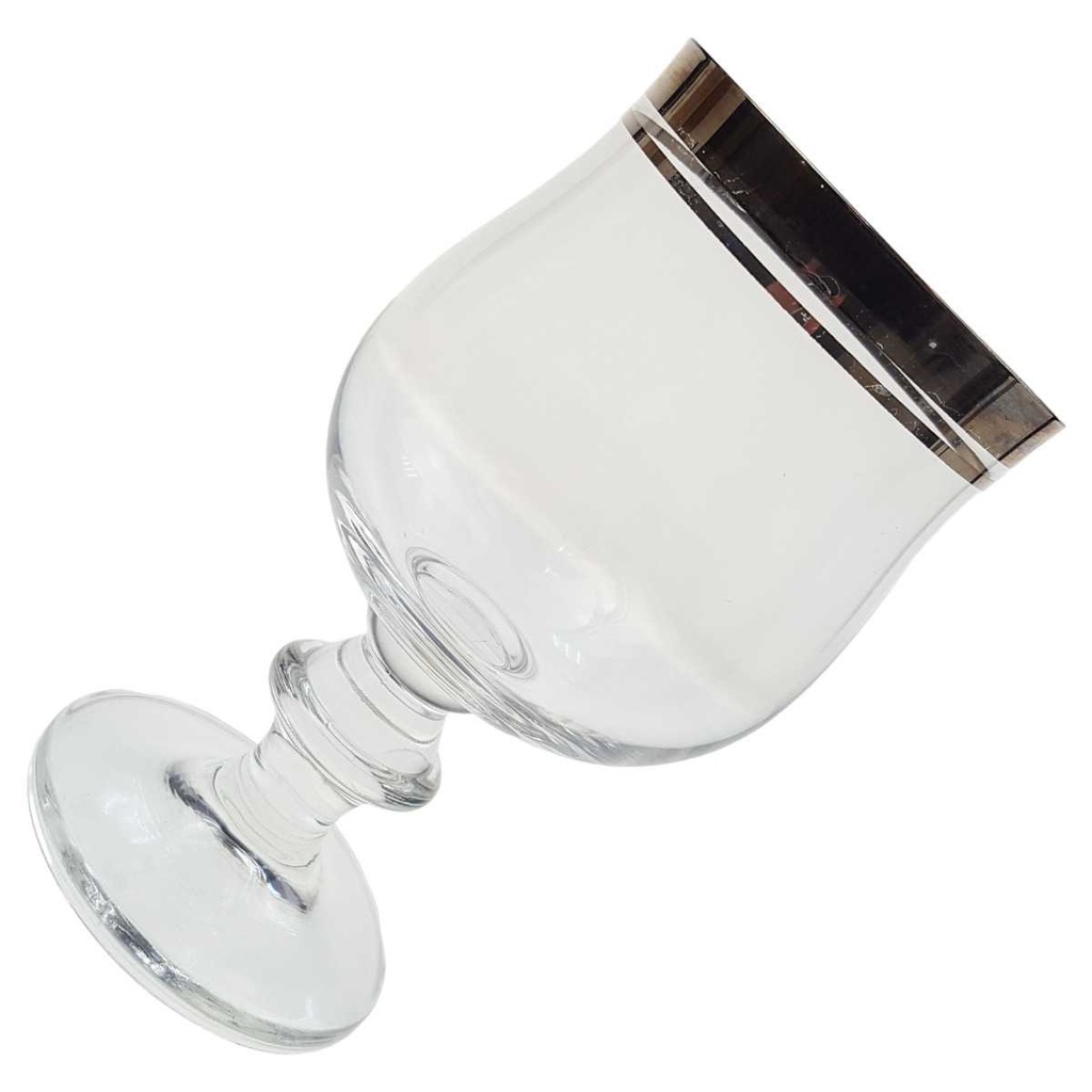 [100248] Weinglas H 12,5 cm Glas Platinrand Transparent Bild 3