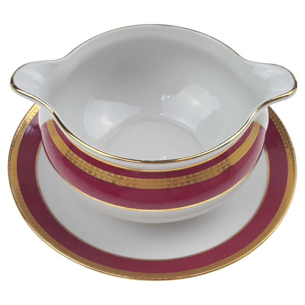 [100269] Sauciere 1tlg Seltmann Weiden Patricia Rot Gold 26347 gebraucht - sehr gut Bild 2