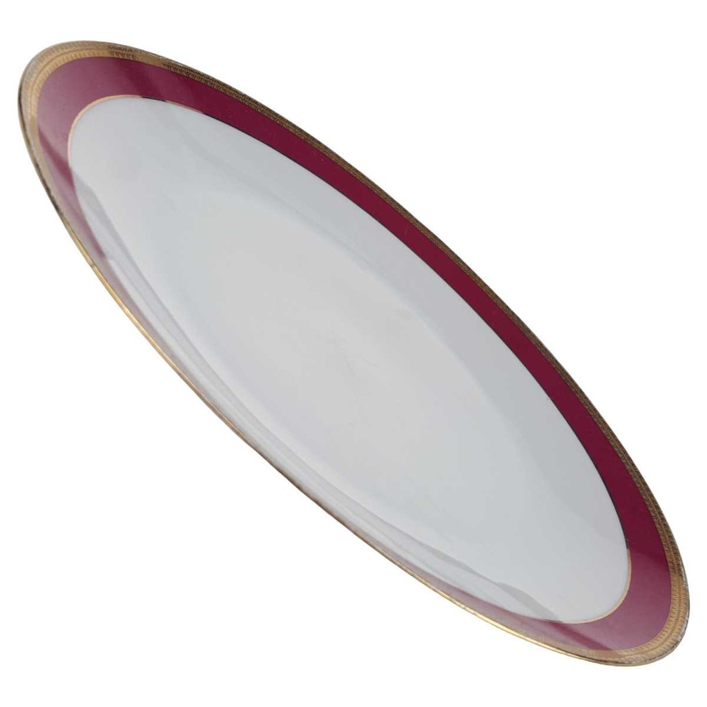 [100270] Speiseteller 24 cm Seltmann Weiden Patricia Rot Gold 26347 gebraucht - akzeptabel Bild 2