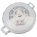 [100313] Ragoutterrine Servierschüssel Goldrand Golddekor 1,2 L Schirnding Bavaria gebraucht - akzeptabel Bild 2