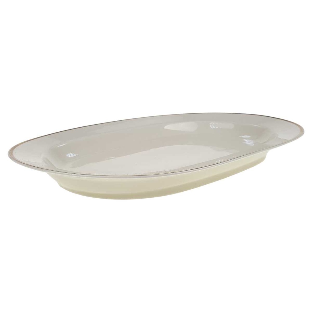 [100320] Speiseplatte Goldrand 39x25,3 cm Edelstein 6302 Elfenbein Beige gebraucht - gut Bild 2
