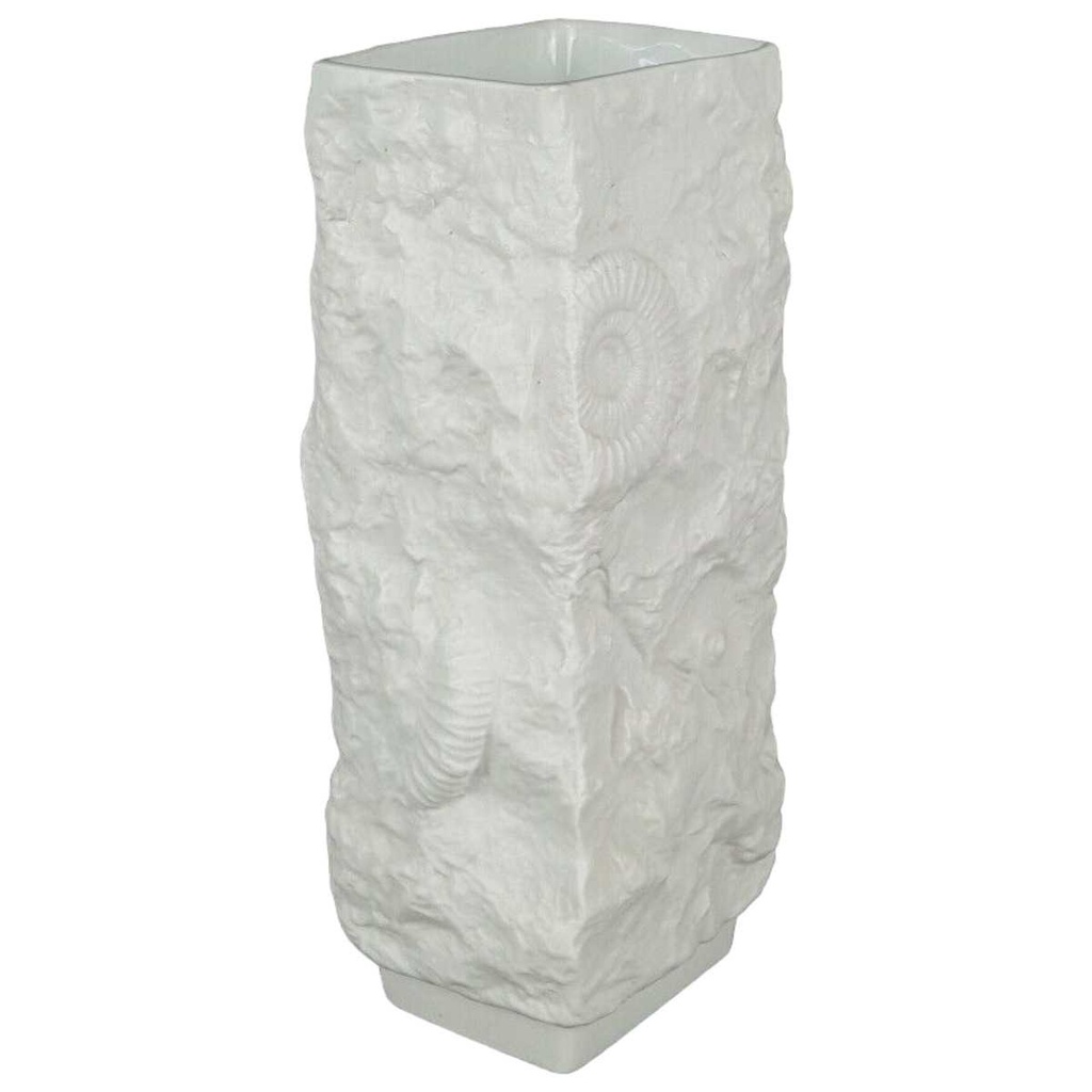[100322] Vase Blumenvase 18,5 cm AK Kaiser Muscheldekor Weiß gebraucht - gut Bild 2