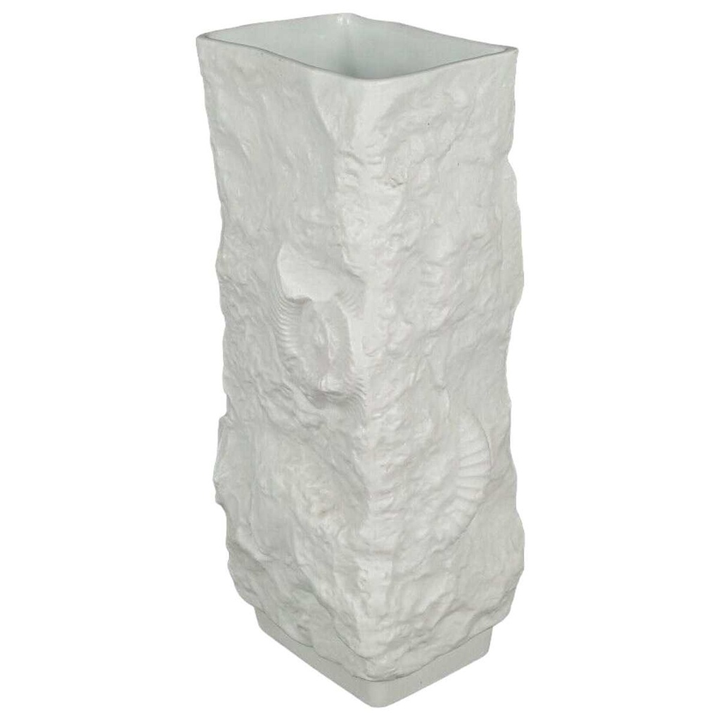 [100322] Vase Blumenvase 18,5 cm AK Kaiser Muscheldekor Weiß gebraucht - gut Bild 4