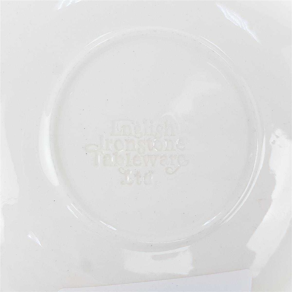 [123111] Untertasse für Kaffee 14 cm English Ironstone Tableware (EIT) EIT England Waddesdon Manor Buckinghamshire Rot gebraucht - gut Bild 3