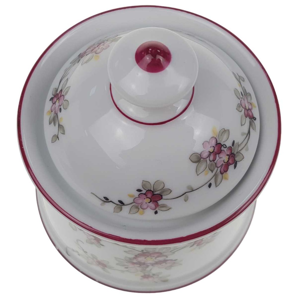 [123124] Zuckerdose Winterling Kirchenlamitz Blumendekor Rot Gelb Grün gebraucht - gut Bild 2