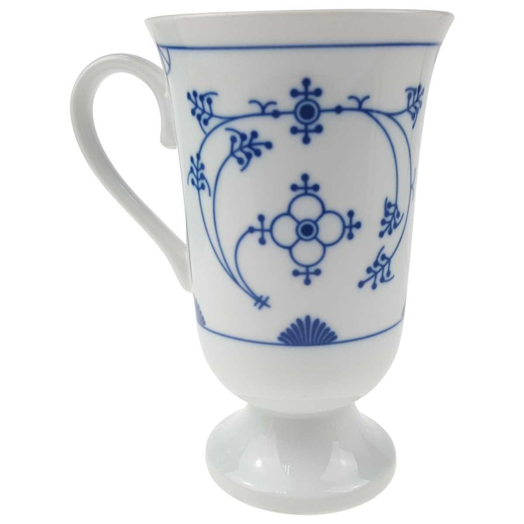 [129292] Pharisäertasse Tasse Kakaobecher auf Fuß Julius Lange Kahla Indisch Blau Strohblume Modell #1 gebraucht - sehr gut Bild 2