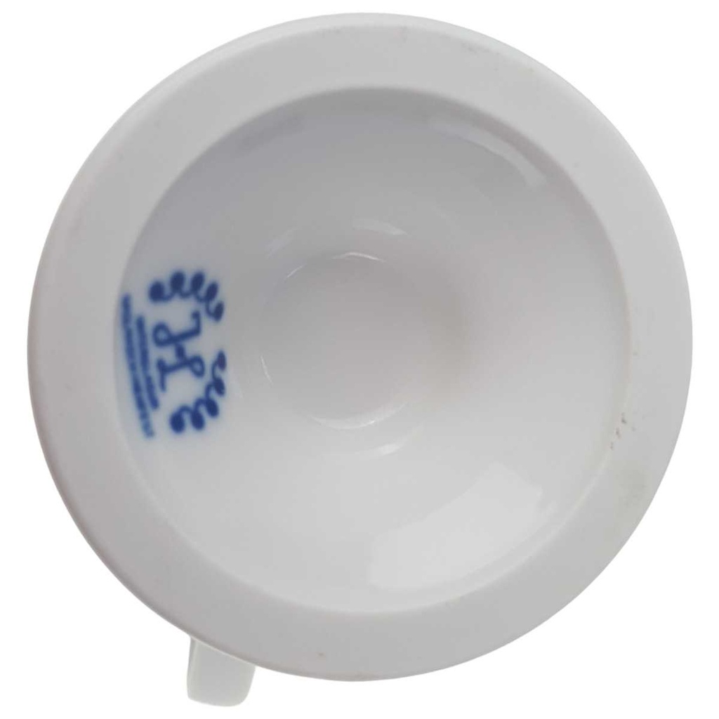 [129292] Pharisäertasse Tasse Kakaobecher auf Fuß Julius Lange Kahla Indisch Blau Strohblume Modell #1 gebraucht - sehr gut Bild 4