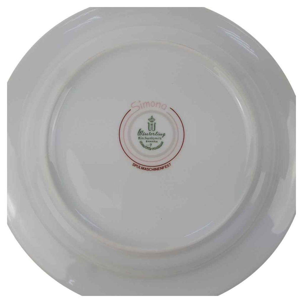[129311] Kuchenteller Dessertteller 19,3 cm Winterling Kirchenlamitz Simona Rosa Grau Braun Streifen gebraucht - sehr gut Bild 2