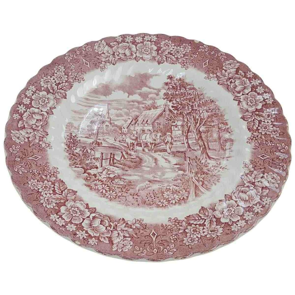 [129319] Speiseteller 25,2 cm British Anchor Hocking Memory Lane Rot gebraucht - sehr gut akzeptabel Bild 2