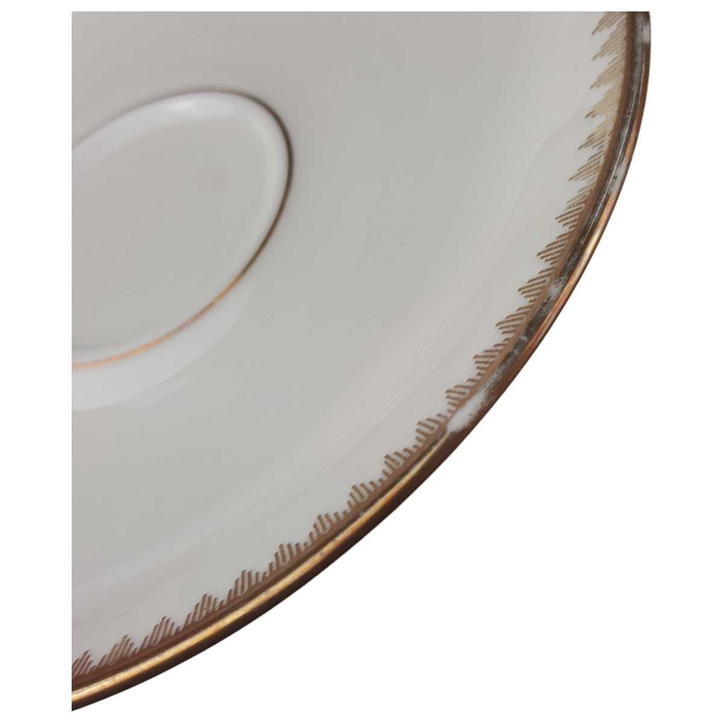 [129343] Kuchenteller Dessertteller 19,4 cm Eschenbach Alte Formen Goldranke 7 mm Elfenbein Beige gebraucht - sehr gut Bild 5