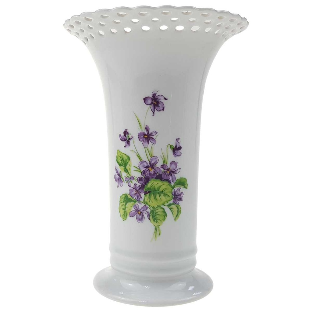 [129368] Tischvase 14,8 cm Wallendorf Blumendekor gebraucht - sehr gut Bild 2