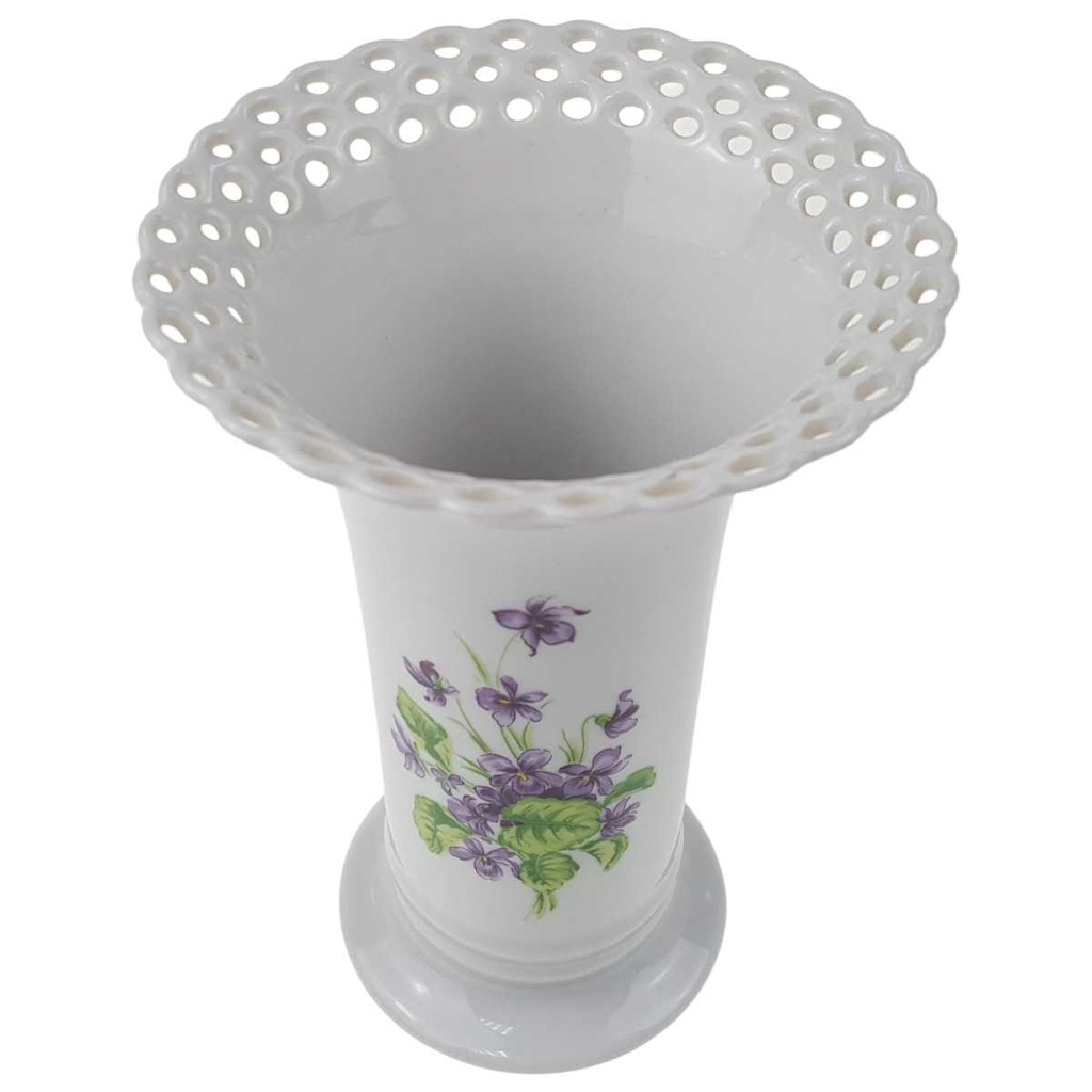 [129368] Tischvase 14,8 cm Wallendorf Blumendekor gebraucht - sehr gut Bild 3