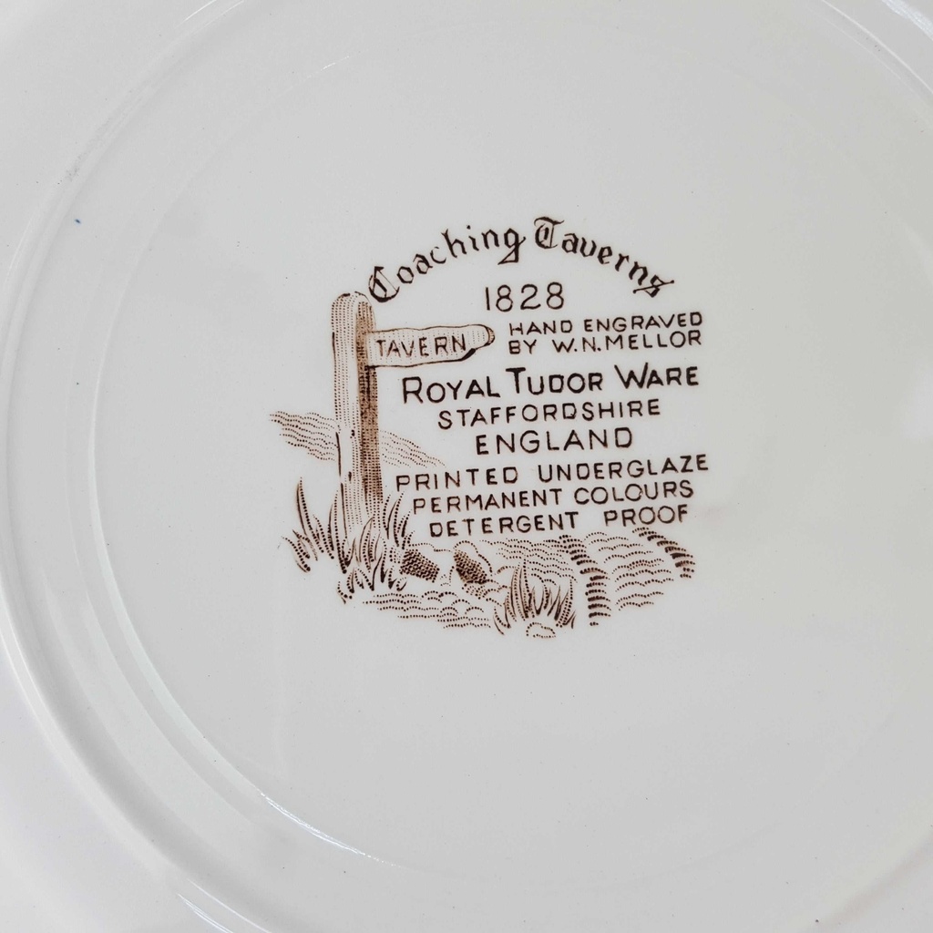 [129385] Speiseteller 25,2 cm Royal Tudor Coaching Taverns braun gebraucht - sehr gut Bild 3