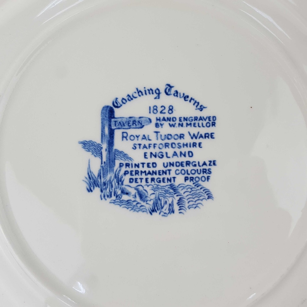 [129386] Speiseteller 25 cm Royal Tudor Coaching Taverns Blau gebraucht - sehr gut Bild 3