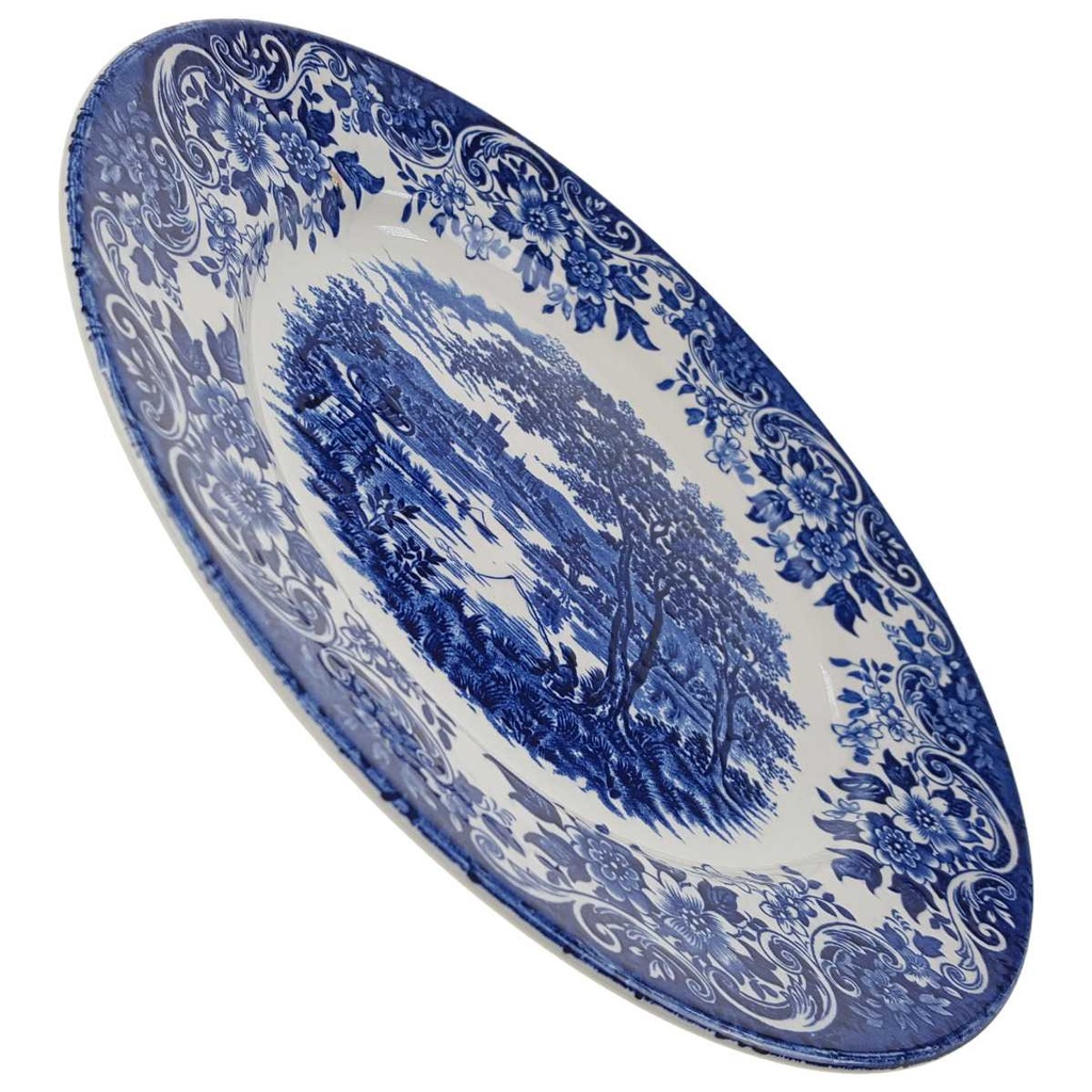 [129394] Speiseteller groß 24,3 cm Broadhurst The English Scene Blau gebraucht - sehr gut Bild 2