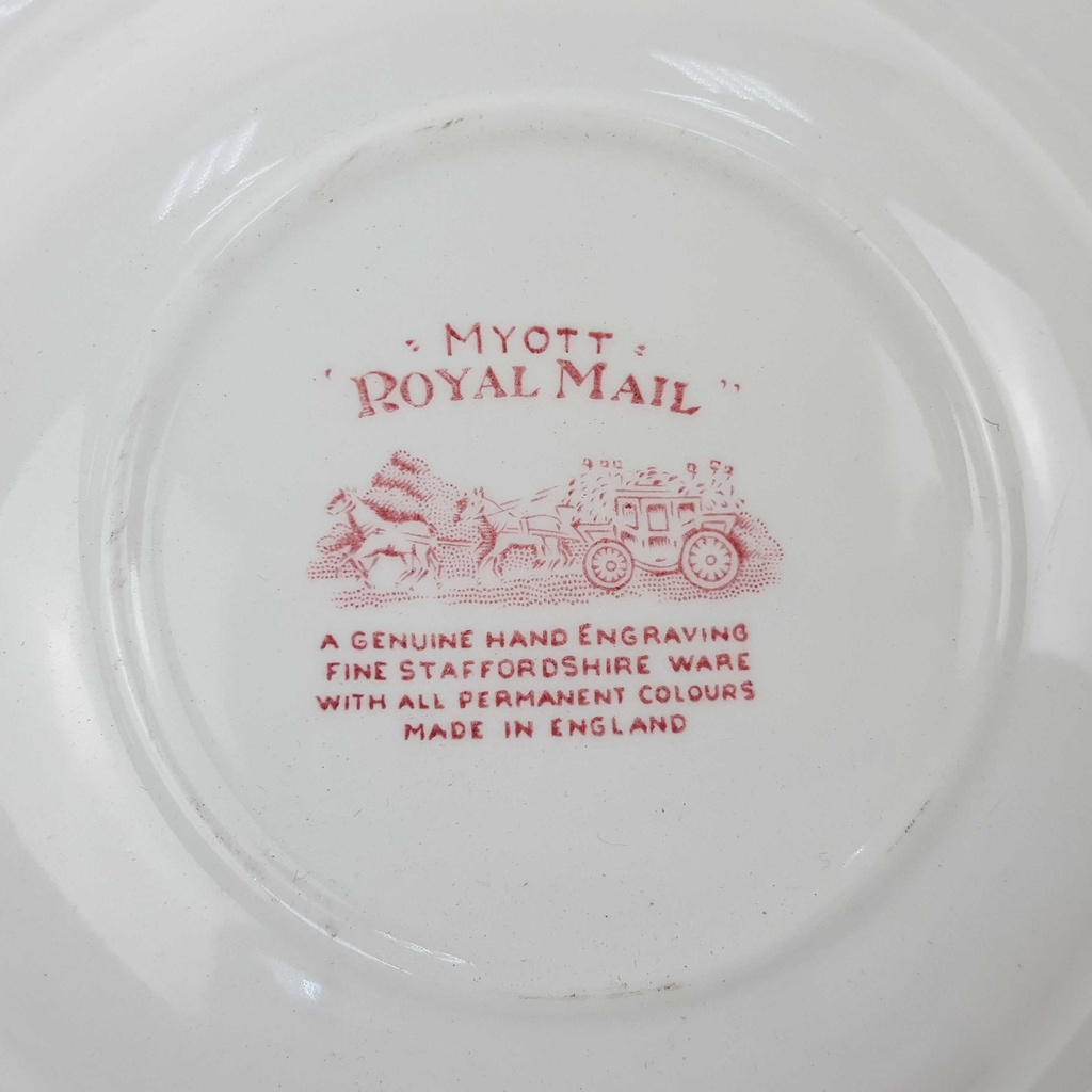 [1347679] Suppenteller 22,3 cm Myott Royal Mail Rot gebraucht - sehr gut Bild 4
