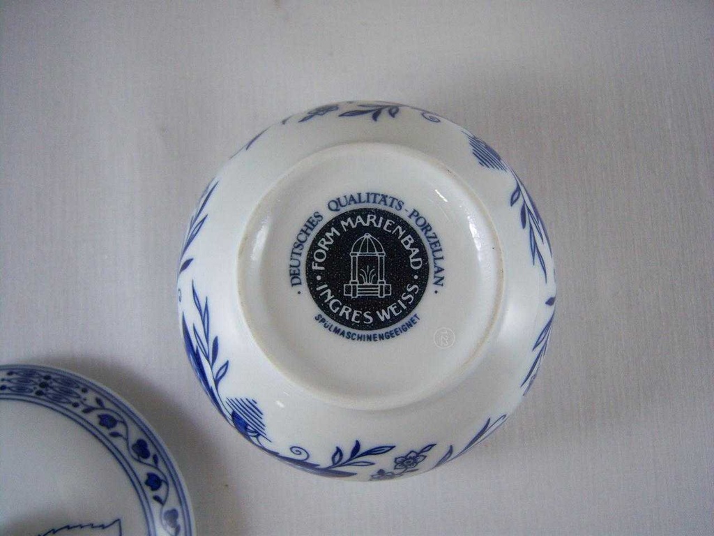 [151113825] Zuckerdose Marienbad Ingres Weiss Zwiebelmuster gebraucht - sehr gut Bild 3