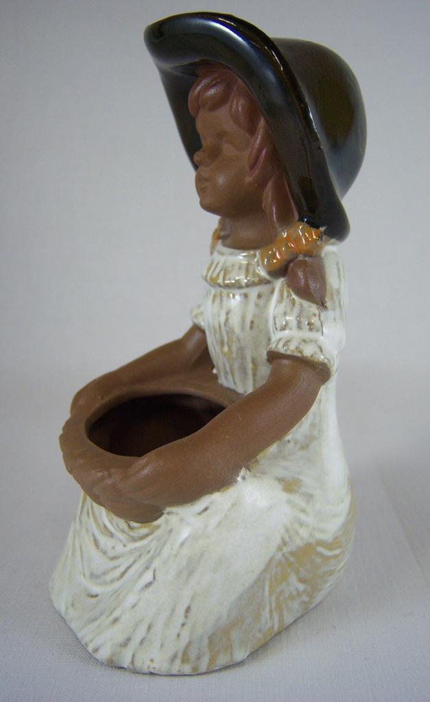 [1512181016] Tischvase Figur Skulptur Figürchen 14 cm Schirmer Braun gebraucht - sehr gut Bild 2