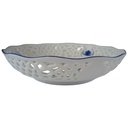 [1512231031] Schale mit Durchbrucharbeiten Durchbrucharbeit 19,2 cm Marienbad Ingres Weiss Zwiebelmuster gebraucht - sehr gut Bild 2