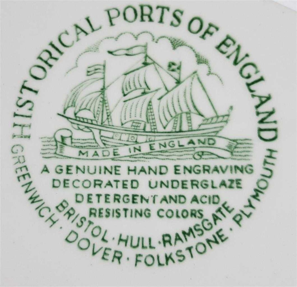 [16010511] Servierplatte Speiseplatte Fleischplatte Steakplatte Bristol Hull Ramsgate Historical Ports of England Grün gebraucht - gut Bild 2