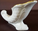 [160125127] Hornvase mini 5 cm Lindner Porzellan Anna Maria Moosrose gebraucht - sehr gut Bild 3
