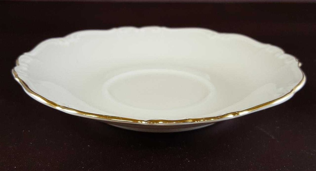 [160126130] Untertasse für Kaffee Goldrand 15 cm Edelstein Bavaria Maria Theresia 15477 Beige gebraucht - sehr gut Bild 2