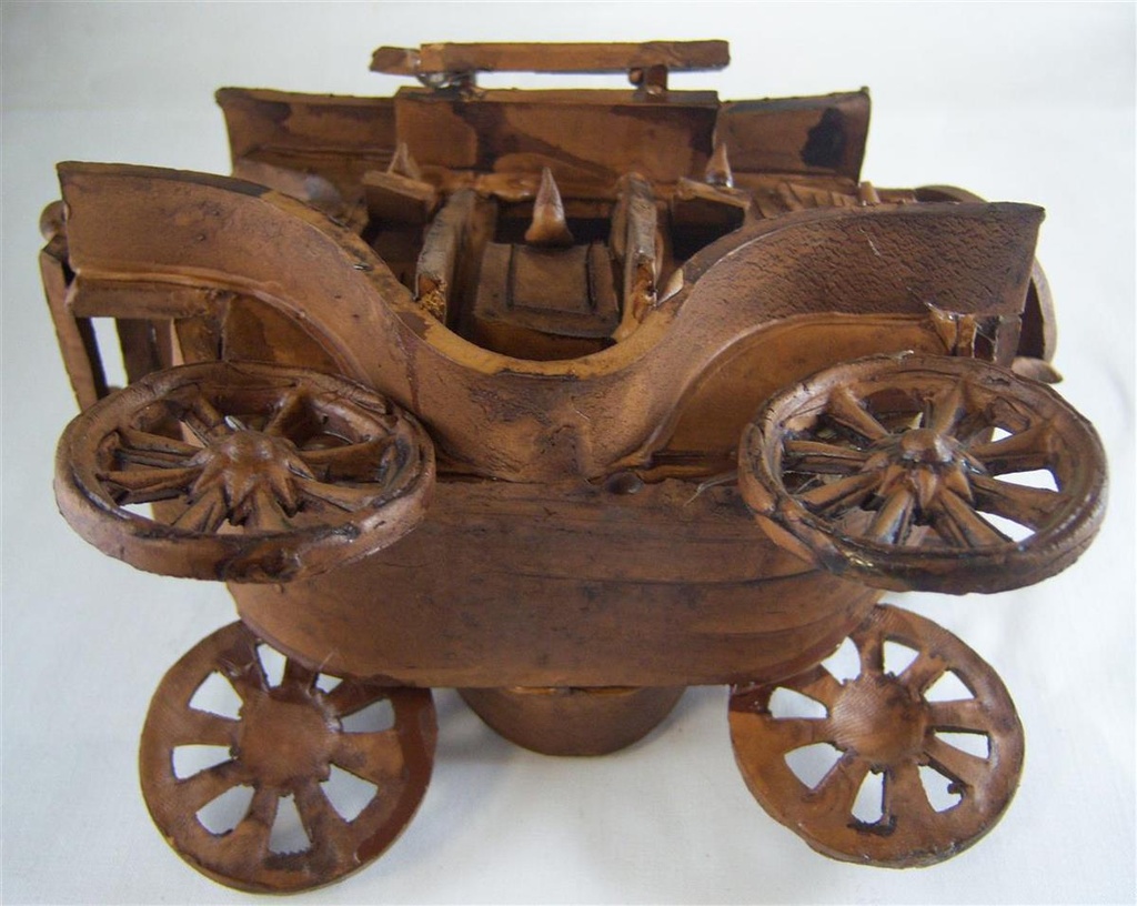 [160419394] Figur Skulptur Pferdekutsche Pferdefuhrwerk Keramik Handarbeit Deko Vintage/Retro/NostalgieStil Bild 9