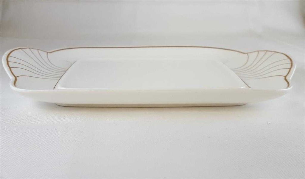 [160426441] Butterplatte 0,25 L Villeroy & Boch Arco Gold Bone China Mettlach gebraucht - gut Bild 2