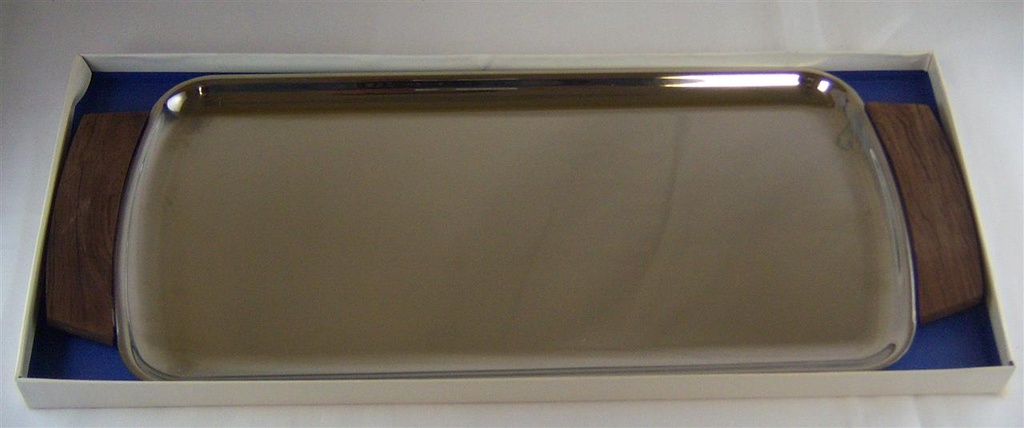[1606160034] Servierplatte Serviertablett Königskuchenform 30 cm SuS Inox Silber gebraucht - gut Bild 4