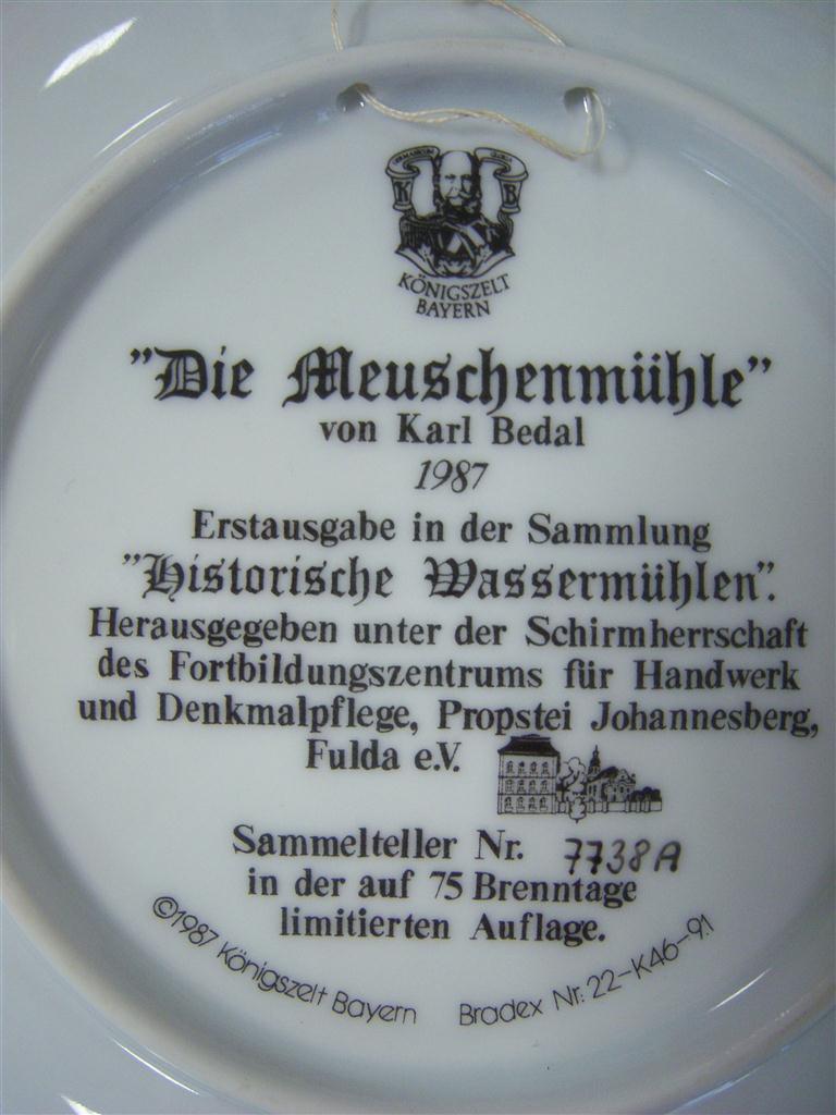 [16071900131] Wandteller 19,8 cm Königszelt Porzellan gebraucht - sehr gut Bild 4